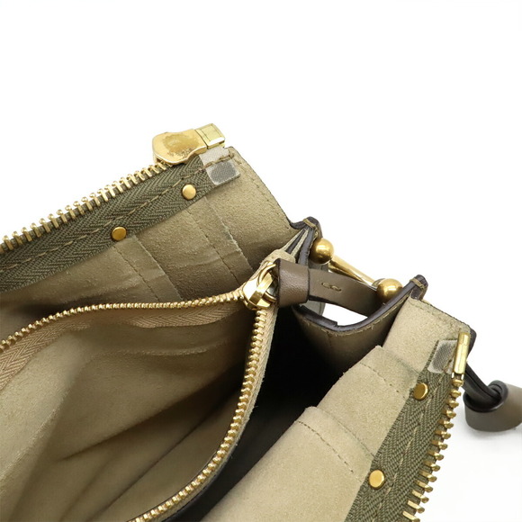 Chloe Hailey Crossbody Bag pochette leather Khaki Green - Picture 10 of 10